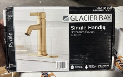 Glacier Bay Ryden Single Hole Single-Handle Bathroom Faucet in Brushed Gold