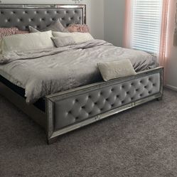 King Size Bed frame Silver