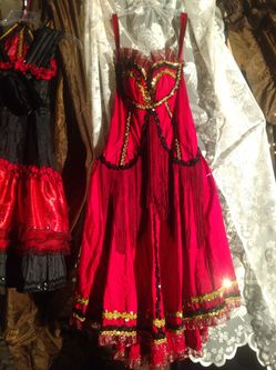 Vintage showgirl saloon burlesque costume dress