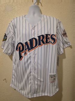 New Mens Padres Blank White pinstripes 1998 world series Patch Jerseys Stitched