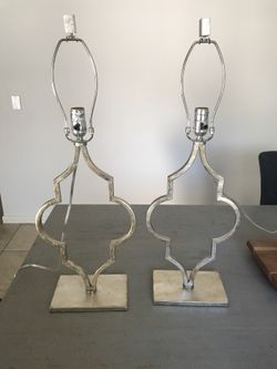 High quality metal pair of lamps - in perfect condition