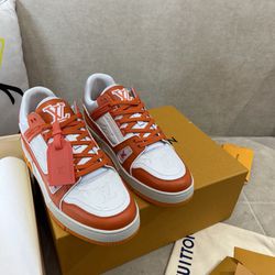 L V Orange Sneaker With Box 