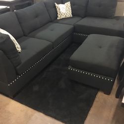 Sectional With Ottoman Clearance $599.99 ( Pillows Included ) 