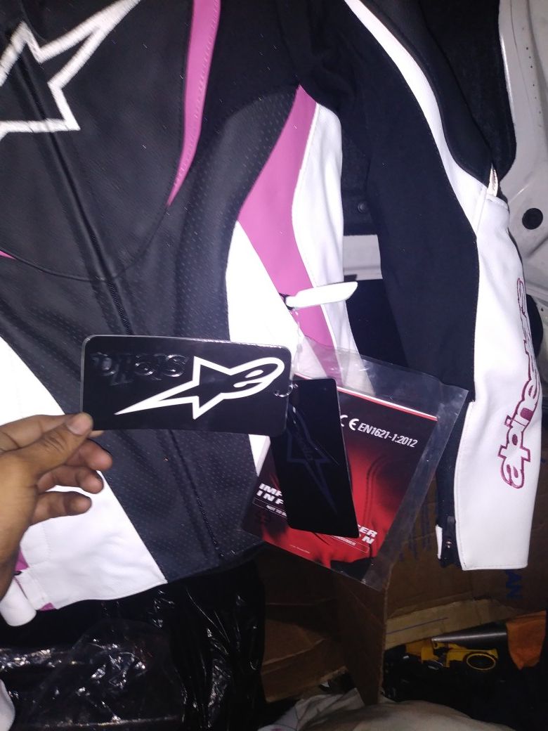 Alpinestars stella jaws perforated shop leather jacket