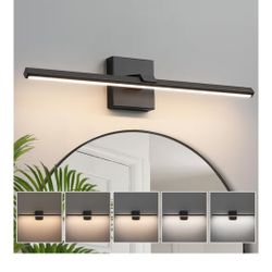 Black Bathroom Vanity Light Fixture - 24 Inch Modern Bathroom Light