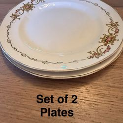  Royal Worcester "Gold Chantilly" dinner plate - Set of 2 - Vintage 