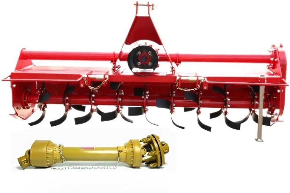 Heavy Duty 75" Rotary Tiller 3 Point Rototiller Tractor Tiller Attachment PTO Tiller Cultivator C Blade 