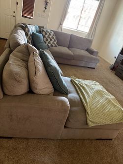 Gray Fabric Sectional Sofa