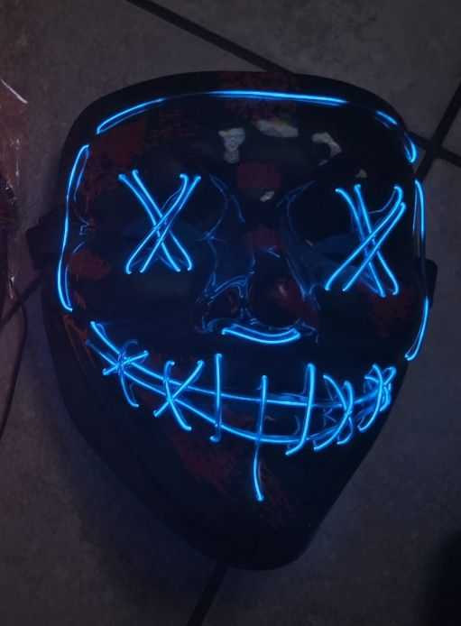 LED blue LIGHT UP MASK