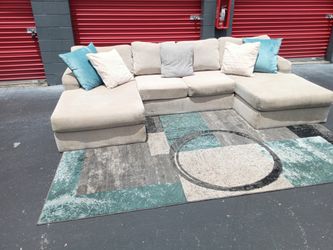 Beige Sectional Double Chaise 