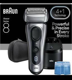 Braun Series 8 Electric Shaver with Cleaning Station and Case
