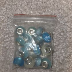 Blue And White Large Whole Beads