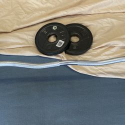 Fitness Gear Olympic Curl Bar - 56 Lbs, 6 Plates and Bar Collars