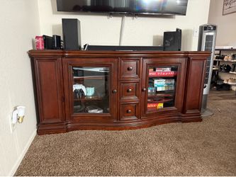 Solid wood entertainment center