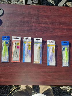 Lot of 6 Fishing Squid Lures New in Package