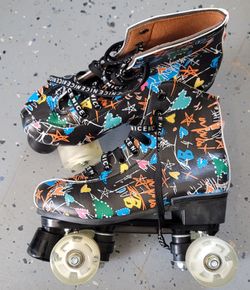 Brand: Klzzuk
Roller Skates for Men Women, PU Leather High-top Roller Skate Shoes Double-Row Roller Boots for Indoor Outdoor size 8