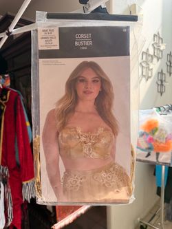 Gold Corset Bustier Adult Plus 2XL