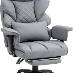 Dowinx Big and Tall Office Chair with Pocket Spring Cushion,High Back Computer Gaming Chairs with Adjustable Armrests and Lumbar Support,Executive Des
