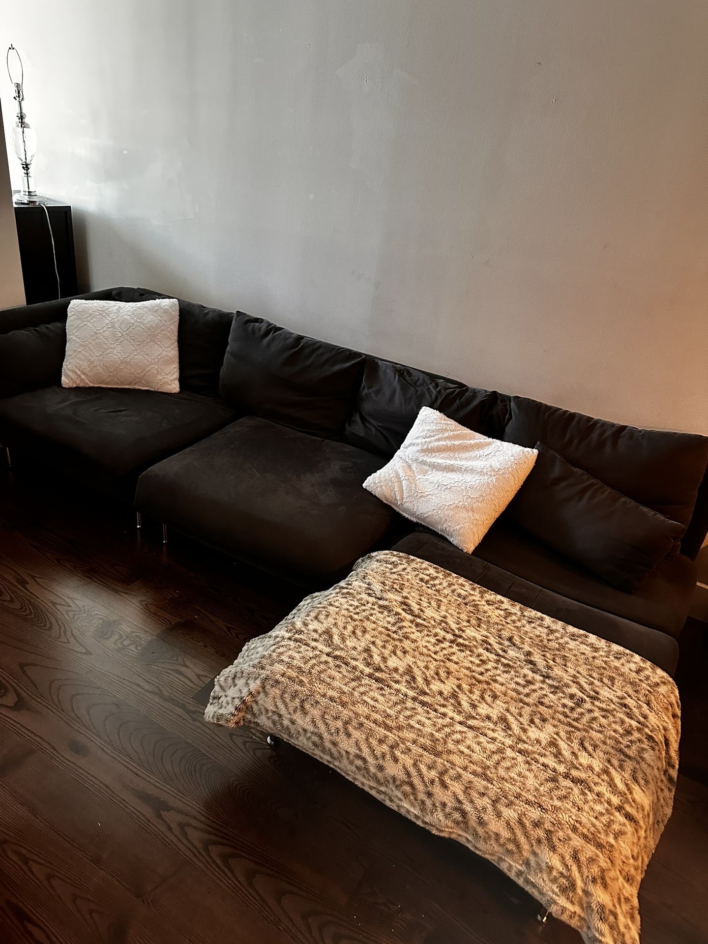 3 Piece Deep Grey Sectional Couch