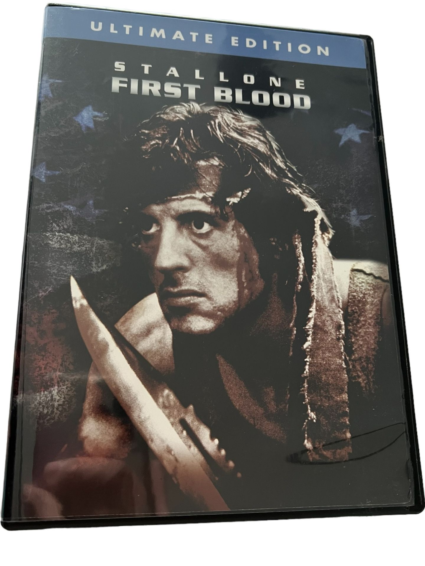 First Blood (DVD, 1982) Sylvester Stallone  This DVD from 1982 features one of the most iconic action heroes of all time, played by Sylvester Stallone