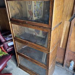 Oversized Barrister‘s Cabinet, Lawyer Bookshelf, Large Glass Shelf