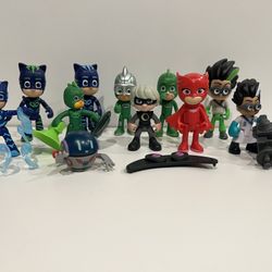 PJ Masks Lot of 12 Action Figures Catboy Gekko Owlette Romeo Night Ninja + Extras
