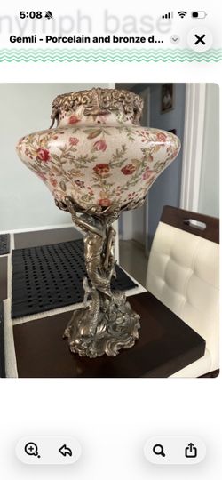 Antique Porcelain and Bronze Mermaid Decorative Vase