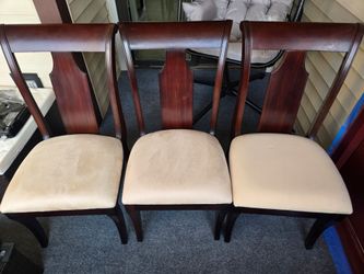 Brand New Solid Wood Dining Chairs (Set of 3) – Unused