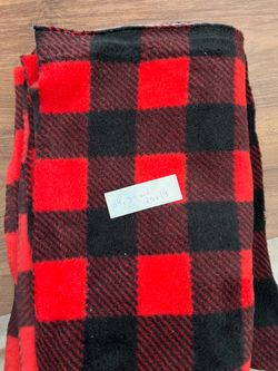 Red and Black Buffalo Plaid Fabric Pieces