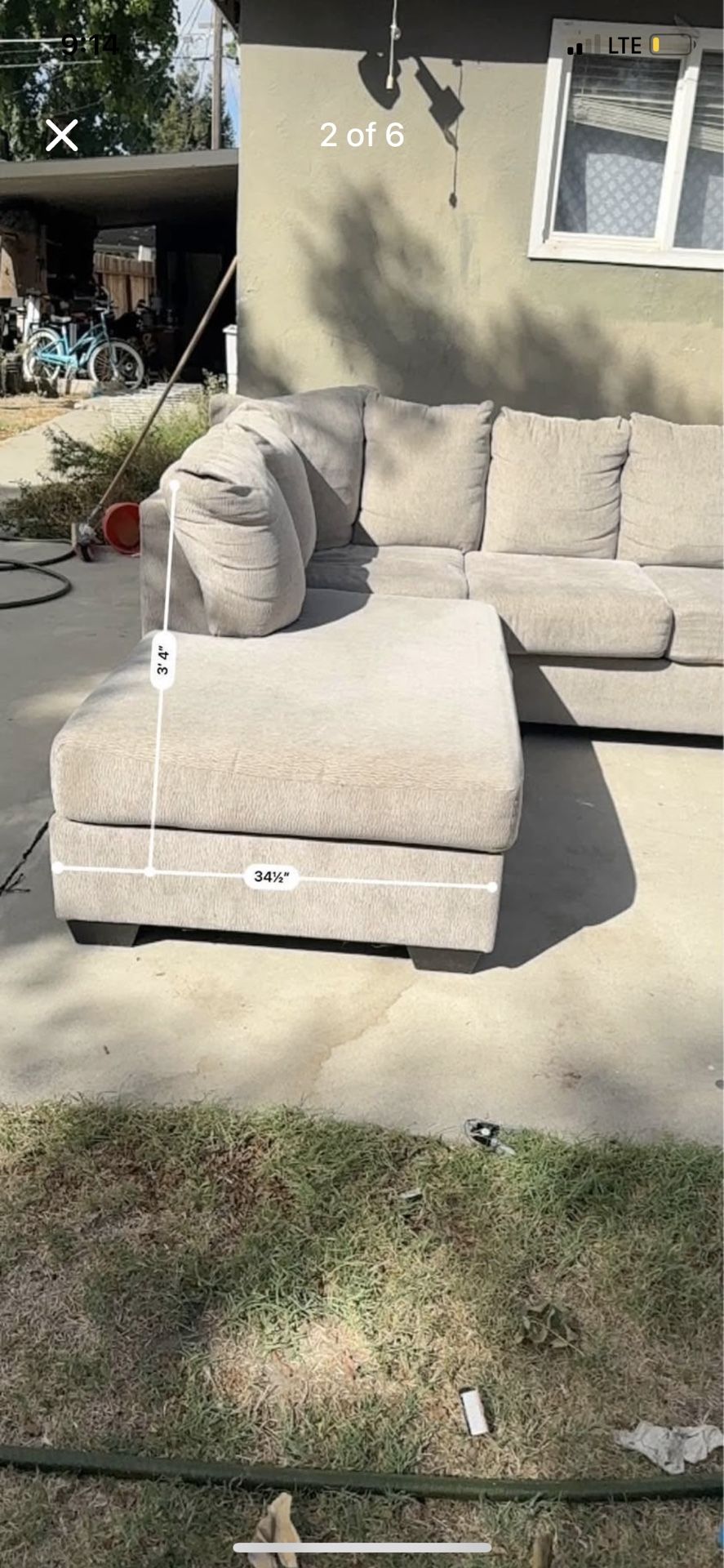 Grayish Sectional Couch