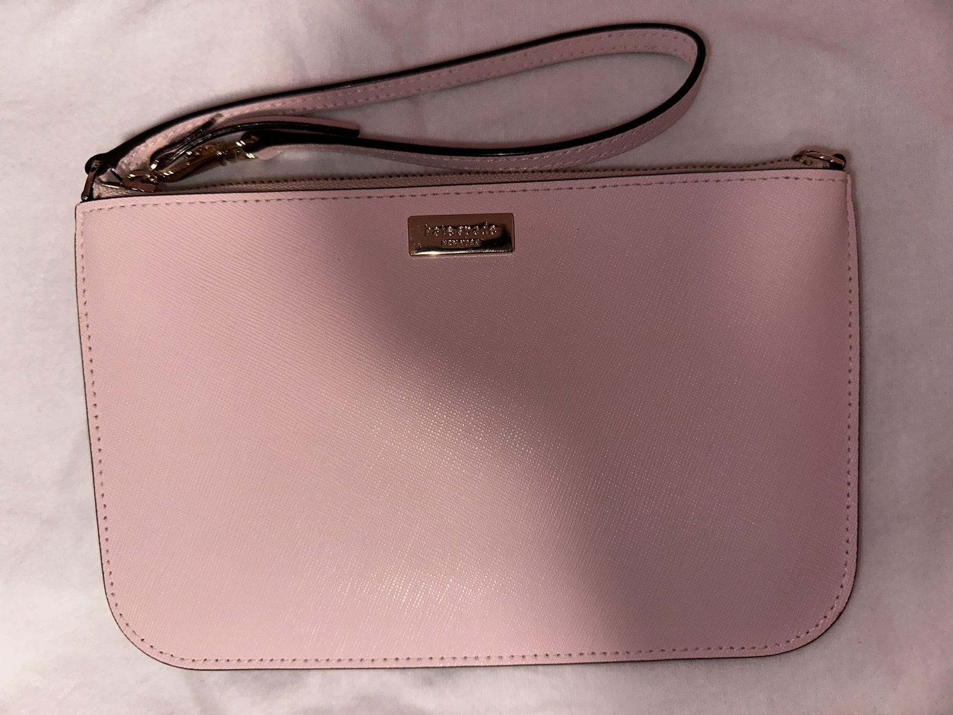 Kate Spade Wristlet Genuine Saffiano Leather Pink Gold Label BRAND NEW