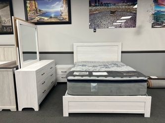 4PC White Queen Bedroom Set