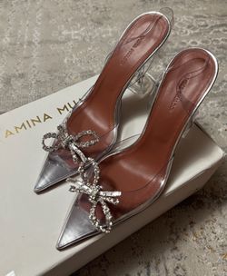 Amina Muaddi Rosie Glass Heels