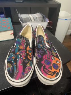 Vans Shoes Size 10 Retro Skull Mushrooms Psychedelic W/a Box