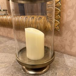 pair of candles and holders