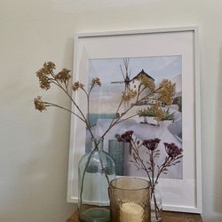 Framed  Wall Art and Flower Vase 