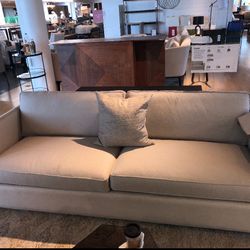 Crate & Barrel Dryden Fog (Gray) Fabric 2 Seater Sofa