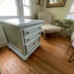 Mint Green Distressed Side Table Night Stand 