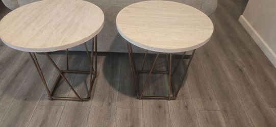 Set of 2 Modern Round Side Tables