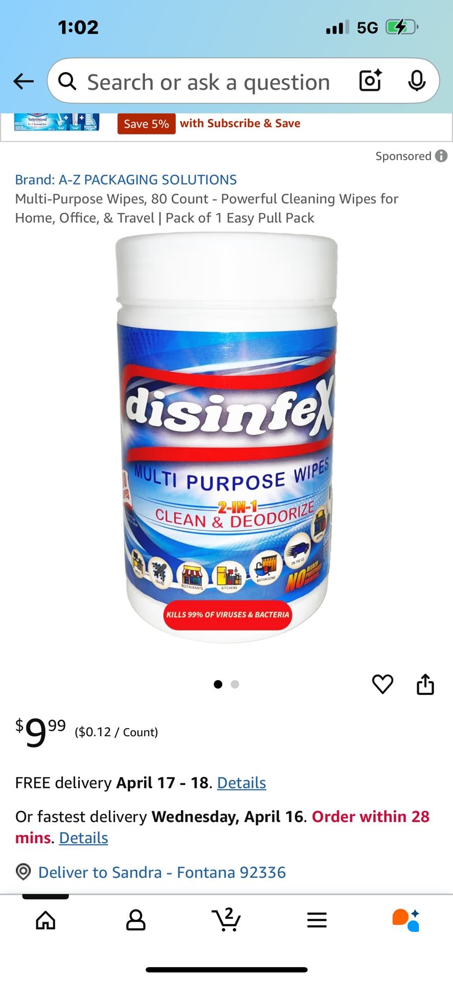 Disinfectant Multi Purpose Wipes