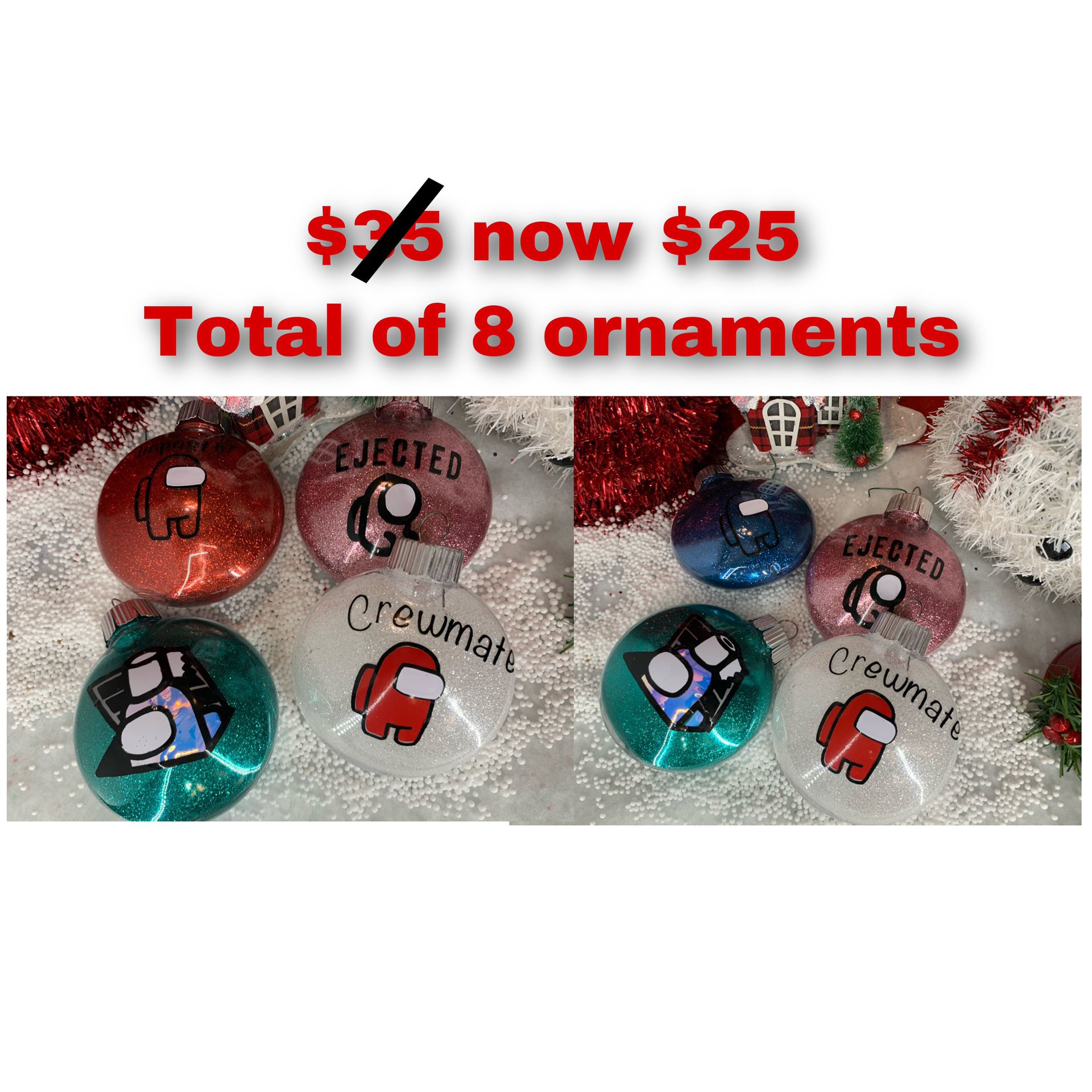 Among Us Christmas Ornaments ** $20 OBO **