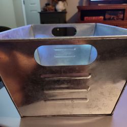 Galvanized Metal Silver Storage Containers X3 12 3/4" Length  10 3/4" Wide 7" Tall