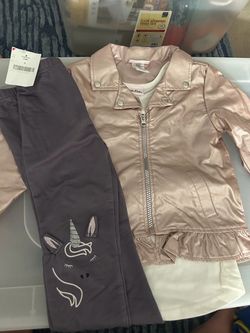 Kids 3 piece set unicorn jacket pants new with tags