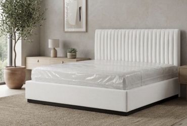 NEW Unassembled Queen Size Bed Frame + Queen Mattress + Box Spring