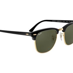 Ray-Ban Clubmaster Optics Eyeglasses With A Black Acetate Frame And Gold Tone