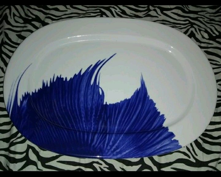 Beautiful Serving Plate Blue & White Ikea