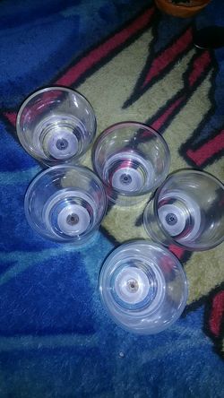 5 Clear glasses for candles