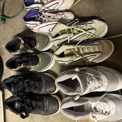 Take all Shoes  2nd pic Nike Air size 9.5 3rd pic Nike Jordan size 8  4th pic Jordan black shoes size 9.5  5th pic Air walk shoes size 9  6th pic Nike