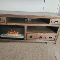 TV Stand With Electric Fireplace 