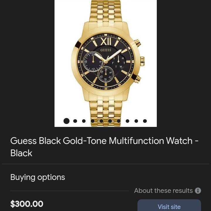 Guess Black Gold -tone multifunctional Watch Black (Just Needs Battery)